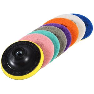 8-teiliges Granit-Polierset, Diamant-Polierpad, 4-Zoll-Diamant-Nass-Trocken-Polierpads, Scheibe für Granit, Marmor, Beton, Stein