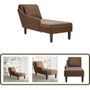 Vidaxl - Chaiselongue mit Kissen und Rechter Armlehne Braun Kunstleder