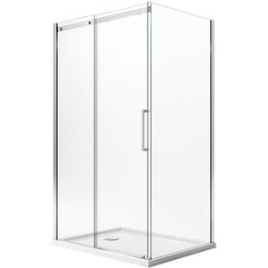 Idralite - Duschkabine rechteckig mit anti-kalk h 200 Klarglas 8 mm mod. Prime Duo 1 Anta 80x130 cm linke Version