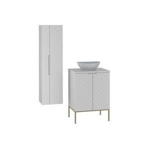 Waschtisch und Hängesäule 60.6cm Daria, Weiß