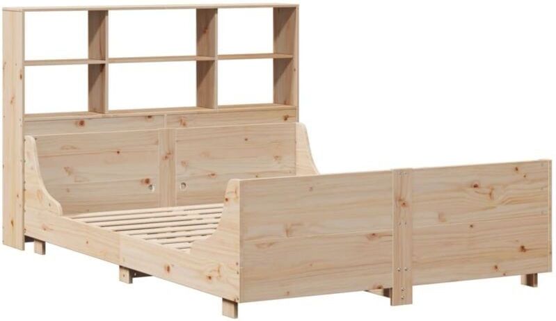 Massivholzbett mit Regal ohne Matratze 140x200 cm Vidaxl