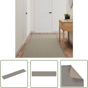 The Living Store - Teppichläufer Sisal-Optik Silbern 80x400 cm - Teppichläufer - Sisal Look - Silberner Teppich - Wohnraumteppich - Flurreinlage