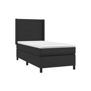Boxspringbett mit Matratze Schwarz 90x190 cm Kunstleder vidaXL