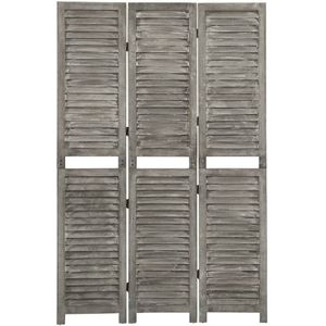 Vidaxl - 3-tlg. Raumteiler Grau 106,5x166 cm Massivholz