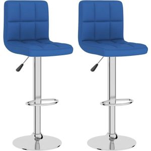 Barhocker 2 Stk. Blau Stoff Vidaxl