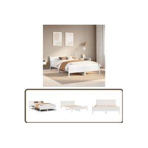Vidaxl - Massivholzbett ohne Matratze Weiß 140x190 cm Kiefernholz
