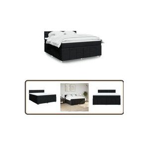 Vidaxl - Boxspringbett mit Matratze Schwarz 180x200 cm Stoff