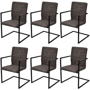 Vidaxl - Freischwinger 6 Stk. Braun Kunstleder