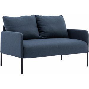 Relaxsofa für Wohnzimmer Empfang mit Lehne und Metallrahmen Blau 2 Sitzer Wahson