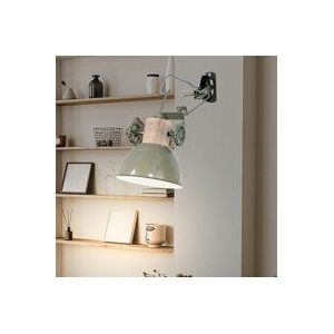 Wandleuchte mit Klemme Klemmleuchte Wand Retro Bettleuchte Holz, Eichenholz olive, 1x E27 Fassung, LxBxH 30,5x17x10,5 cm