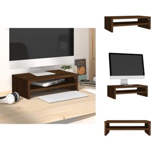 Monitorständer Braun Eichen-Optik 42x24x13 cm Holzwerkstoff - Monitorständer - Holztisch - Schreibtischaccessoires - Fernseherregal - PC Zubehör