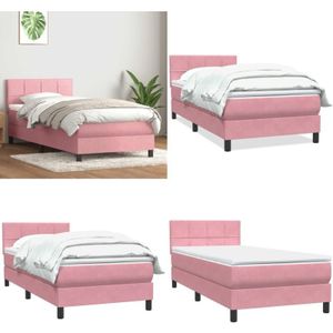 Vidaxl - Boxspringbett mit Matratze Rosa 80x210 cm Samt