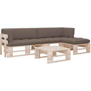 4-tlg. Paletten-Lounge-Set mit Kissen Imprägniertes Kiefernholz