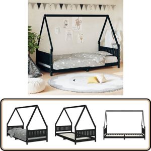 Vidaxl - Kinderbett Schwarz 90x200 cm Massivholz Kiefer - Kinderbett - Holzkinderbett - Kiefernholzbett - Jugendzimmer - Kinderzimmer Dekoration
