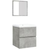 Vidaxl - Waschbeckenunterschrank mit Waschbecken und Spiegel Betongrau