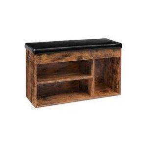 Schuhbank, Schuhregal mit Sitzfläche, Sitzbank mit Stauraum, Schuhschrank, gepolsterter Sitzkissen, verstellbarem Einlegeboden, 82 x 31,5 x 44 cm,