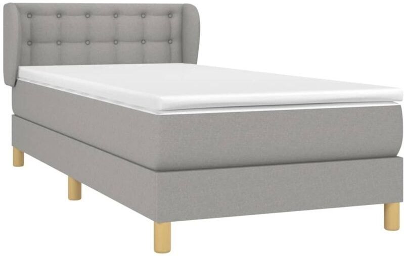 Vidaxl - Boxspringbett mit Matratze Hellgrau 80x200 cm Stoff