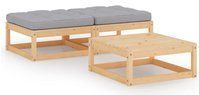 3-tlg. Garten-Lounge-Set mit Kissen Kiefer Massivholz Vidaxl