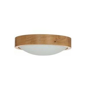 Licht-erlebnisse - Deckenlampe rund Holz Glas Schirm Ø27cm Wohnzimmer