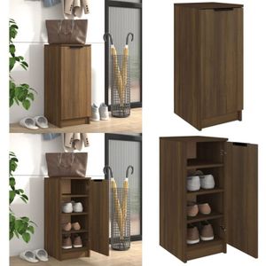 Vidaxl - Schuhschrank Braun Eichen-Optik 30x35x70 cm Holzwerkstoff - Schuhschrank - Holzwerkstoff - Eiche Optik - Garderobe - Einbauschrank - Home &