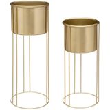 Set aus 2 Töpfen Artifice - goldfarben - Metall H58 cm Atmosphera Créateur D'intérieur