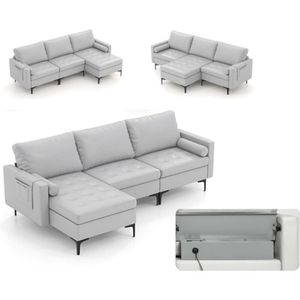 Mehre Kombination Sofa Collection, Sektionen Modular mit USB-Ports & Steckdose, Reversible Chaise Lounge, Storage Box, L-förmiges modulares Sofa für