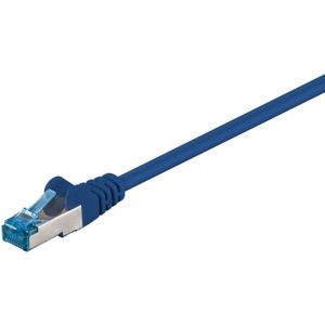 Goobay - cat 6A Patchkabel, s/ftp (PiMF), blau, Kupferleiter (cu), halogenfreier Kabelmantel (lszh). Kabellänge 0.25 m