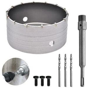 SNQ - 160 mm Bi-Metall-Lochsäge für Betonfliesen, Betonkernbohrer, mit 220 mm SDS-Plus-Adapter und 3 110 mm Zentrierbohrern (160 mm),