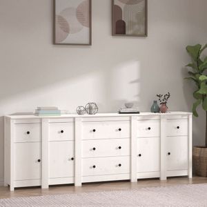 Sideboard Weiß 230x35x80 cm Massivholz Kiefer vidaXL
