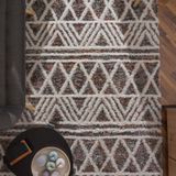 Paco Home Hochflor Teppich Wohnzimmer Shaggy Boho Modern Skandi Rauten Fransen 120x160 cm, Bunt 3