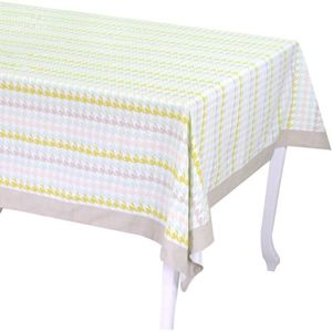 Tischdeckenstoff London Green Patch Bordüre cm5rechteckig cm140x180