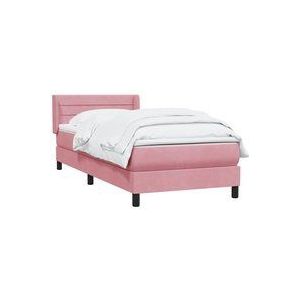 Boxspringbett mit Matratze Rosa 80x210 cm Samt Vidaxl