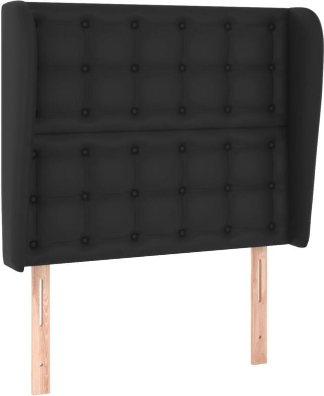 Kopfteil mit Ohren Schwarz 103x23x118/128 cm Kunstleder vidaXL