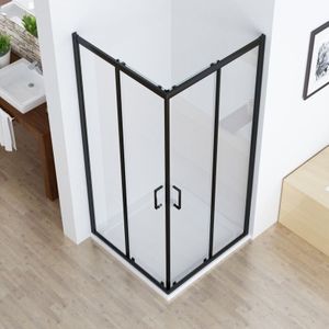 Meesalisa - lisa Duschkabine Eckeinstieg 80x80 90x90 100x100cm Doppel Schiebetür rollen, 5mm esg Sicherheitsglas, Schiebetüren Glas komplett Dusche