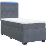 Vidaxl - Boxspringbett mit Matratze Dunkelgrau 100x200 cm Samt 128412