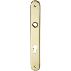 Haustür - Langschild elegant 22, PZ88, Ansatz 16 mm, Messing pol önorm