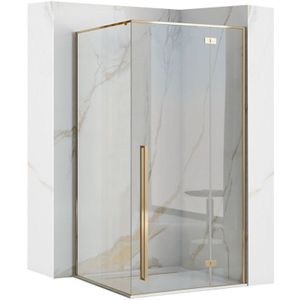 Duschkabine fargo 80X100 gold + duschtasse savoy white - REA