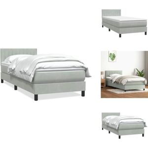 Vidaxl - Boxspringbett mit Matratze Hellgrau 80x210 cm Samt - Boxspringbett - Boxspringbetten - Bett - Betten
