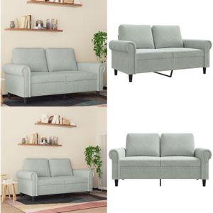 Vidaxl - 2-Sitzer-Sofa Hellgrau 120 cm Samt - Samtsofa - Wohnzimmersofa - 2er Sofa - Grau Sofa - Modernes Sofa - Home & Living