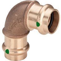 Sanpress Bogen 111953 35 mm, 90°, Rotguss oder Siliziumbronze, SC-Contur - Viega