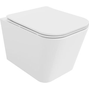 Teo WC-Schüssel Randlos mit slim Sitz und Absenk-Automatik, duroplast, Weiß - 30850600 - Mexen
