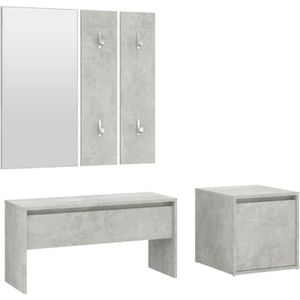 Garderoben-Set Betongrau Holzwerkstoff Vidaxl