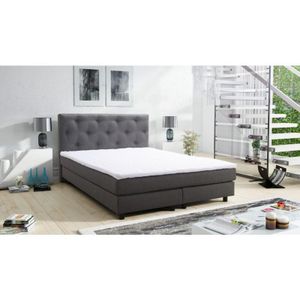 Boxspringbett Boxbett Glenn 2 Chester Hotelbett 140x200 Bett Topper Grau
