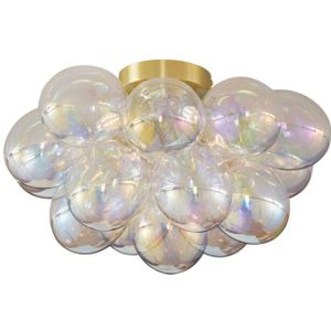 Design Deckenleuchte Messing mit Regenbogenglas 4-flammig - Uvas