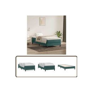 Vidaxl - Boxspringbett mit Matratze Dunkelgrün 90x220 cm Samt
