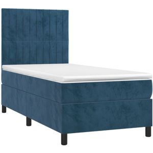 Boxspringbett mit Matratze & LED Dunkelblau 80x200 cm Samt vidaXL