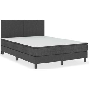 Vidaxl - Boxspringbett Dunkelgrau Stoff 140x200 cm