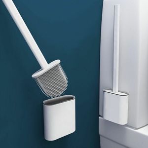 Toilettenbürste, Toilettenbürste, hängende Silikon-Toilettenbürste, Toilettenbürste Silikon-Toilettenbürste und Halter, mit Wasserfilterbasis und