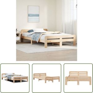 VidaXL Massivholzbett ohne Matratze 135x190 cm Kiefernholz