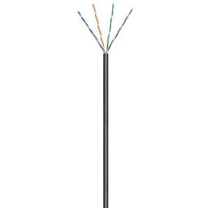 Goobay - cat 5e Outdoor Netzwerkkabel, u/utp, schwarz, Kupferkaschierter Aluminiumleiter (cca), awg 24/1 (solid), Polyethylen-Kabelmantel (pe).
